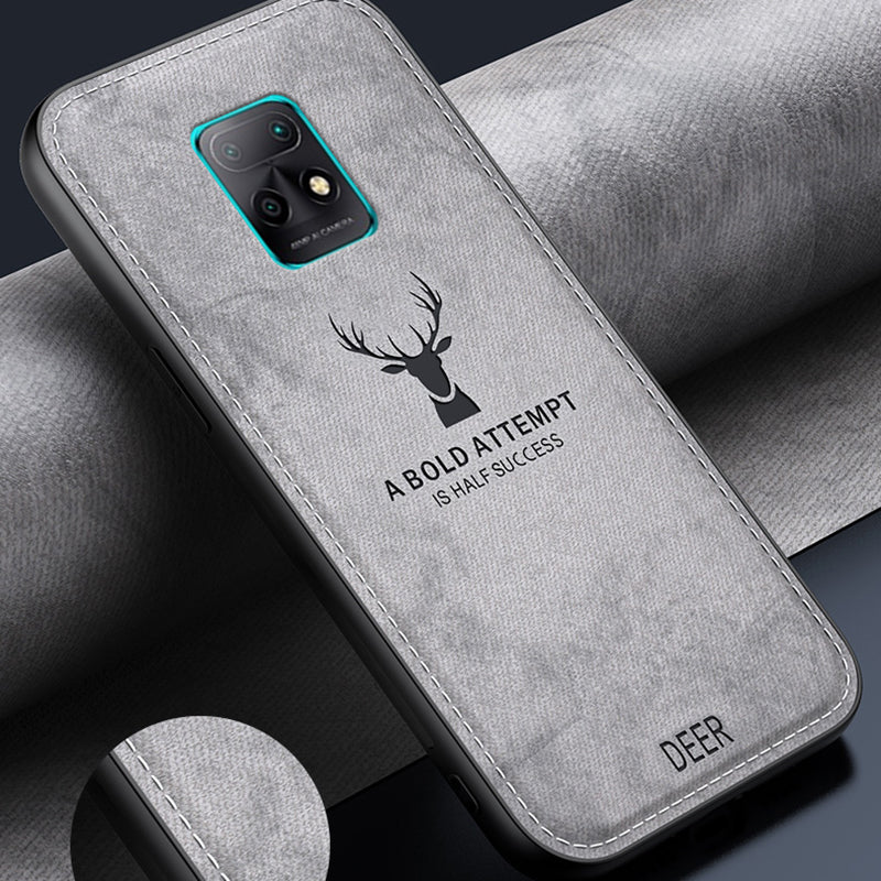 For Xiaomi Redmi 10X 5G Deer Pattern Case Cloth Texture Soft Touch Phone Cover - Black