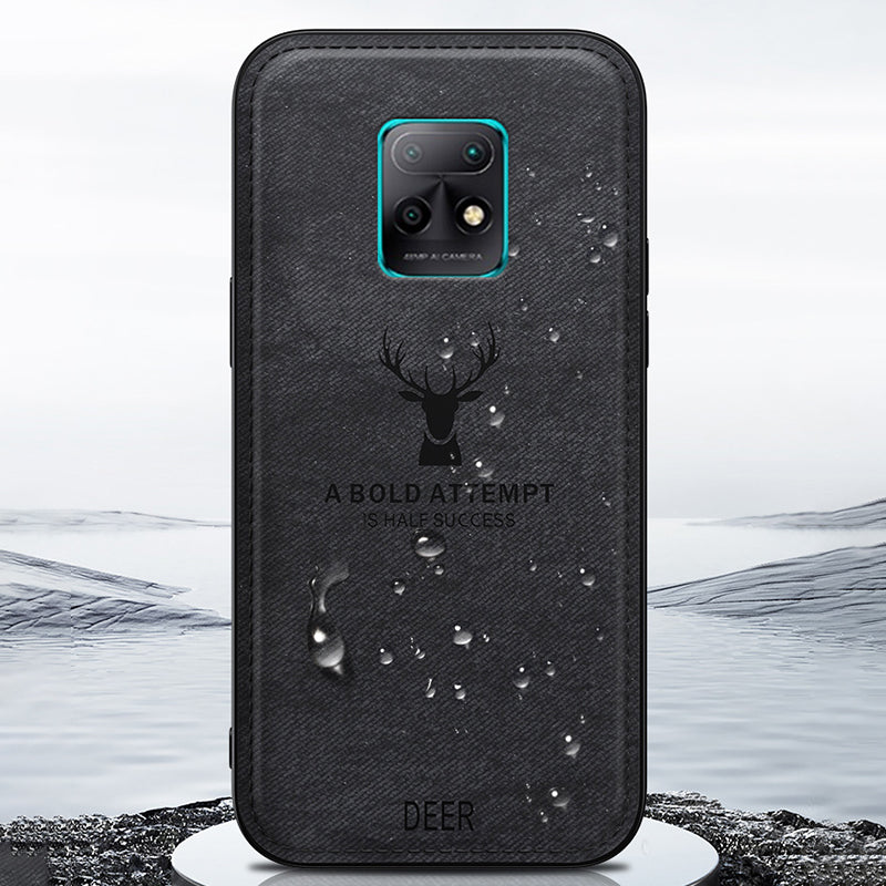 For Xiaomi Redmi 10X 5G Deer Pattern Case Cloth Texture Soft Touch Phone Cover - Black