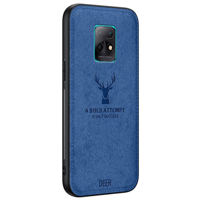 For Xiaomi Redmi 10X 5G Deer Pattern Case Cloth Texture Soft Touch Phone Cover - Black