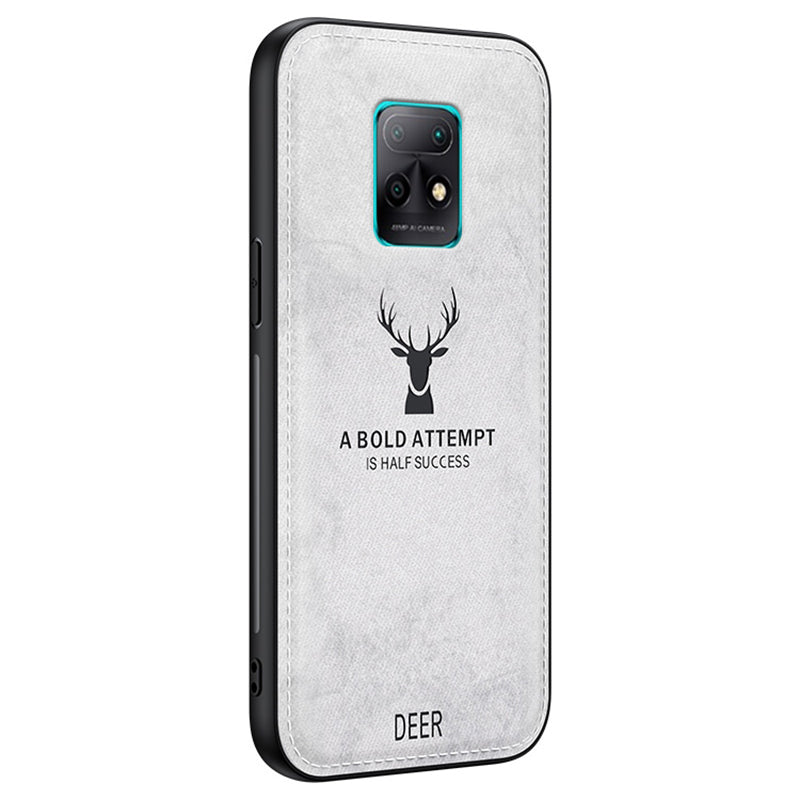 For Xiaomi Redmi 10X 5G Deer Pattern Case Cloth Texture Soft Touch Phone Cover - Black