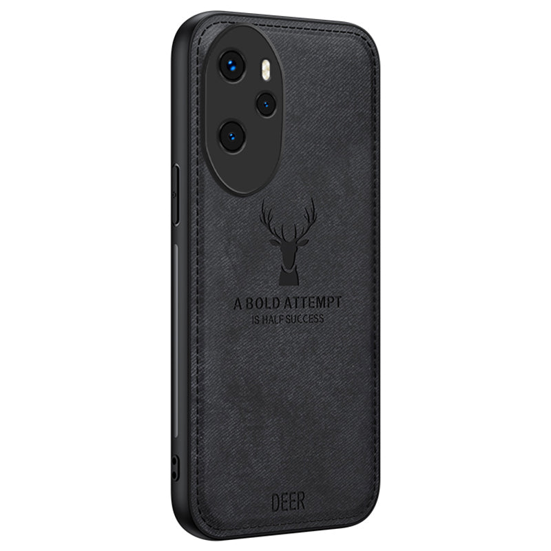 For Honor 100 Pro 5G Deer Pattern Phone Case Cushion Shockproof Anti-Scratch Protective - Black