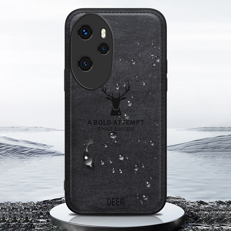 For Honor 100 Pro 5G Deer Pattern Phone Case Cushion Shockproof Anti-Scratch Protective - Black
