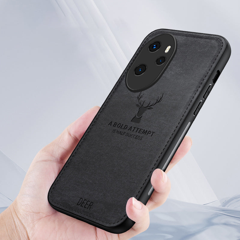 For Honor 100 Pro 5G Deer Pattern Phone Case Cushion Shockproof Anti-Scratch Protective - Black