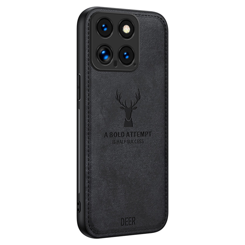 For Xiaomi 14 Phone Case Deer Pattern Back Cover Enhanced Camera Lens Protection - Black