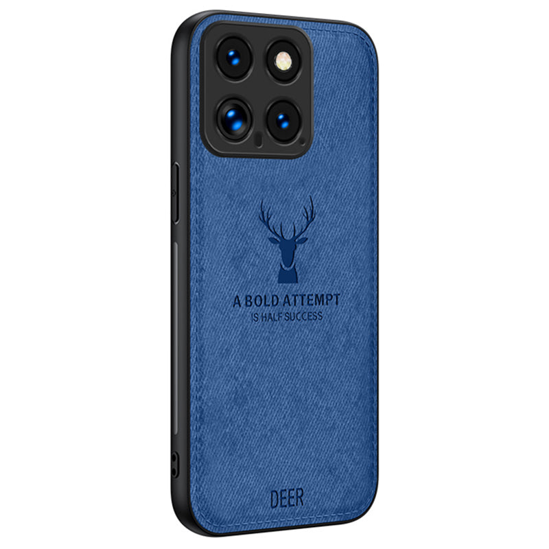 For Xiaomi 14 Phone Case Deer Pattern Back Cover Enhanced Camera Lens Protection - Black