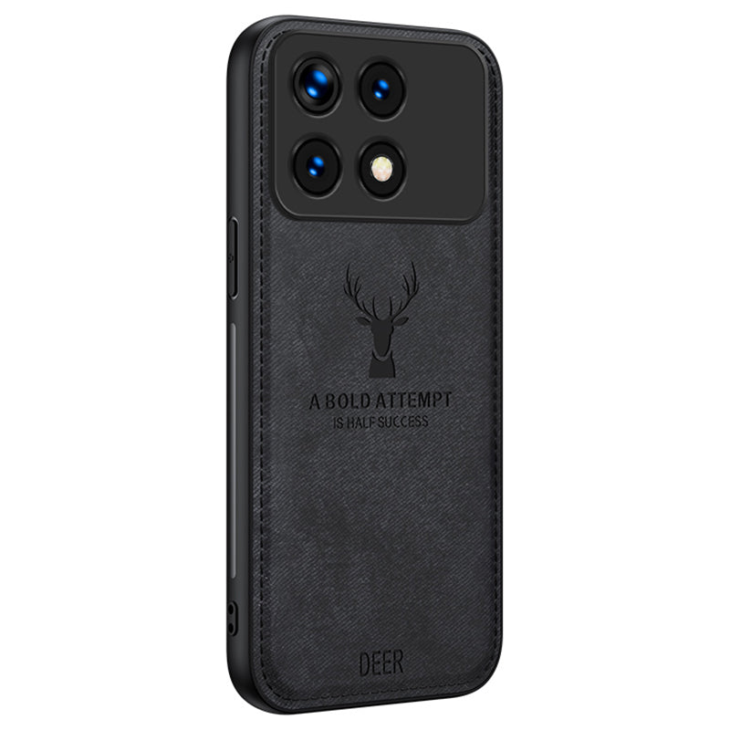 For Xiaomi Redmi K70E 5G / Poco X6 Pro 5G Protective Cover Deer Pattern Drop Proof Protection Phone Case - Black