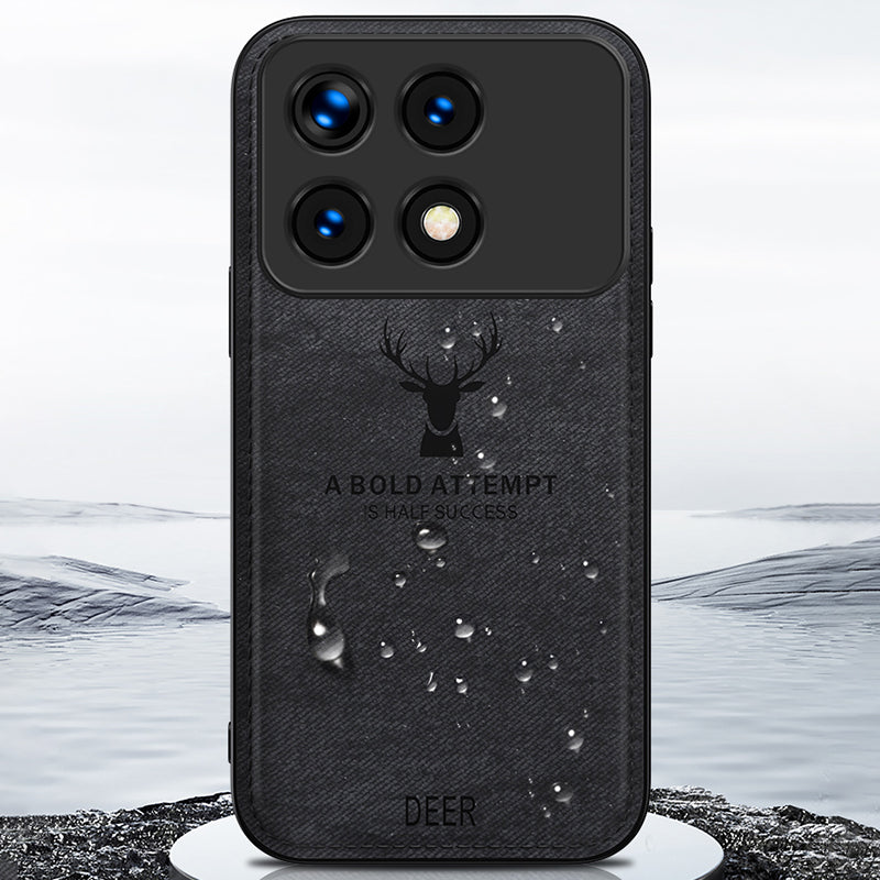 For Xiaomi Redmi K70E 5G / Poco X6 Pro 5G Protective Cover Deer Pattern Drop Proof Protection Phone Case - Black