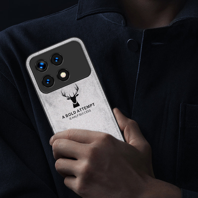 For Xiaomi Redmi K70E 5G / Poco X6 Pro 5G Protective Cover Deer Pattern Drop Proof Protection Phone Case - Black