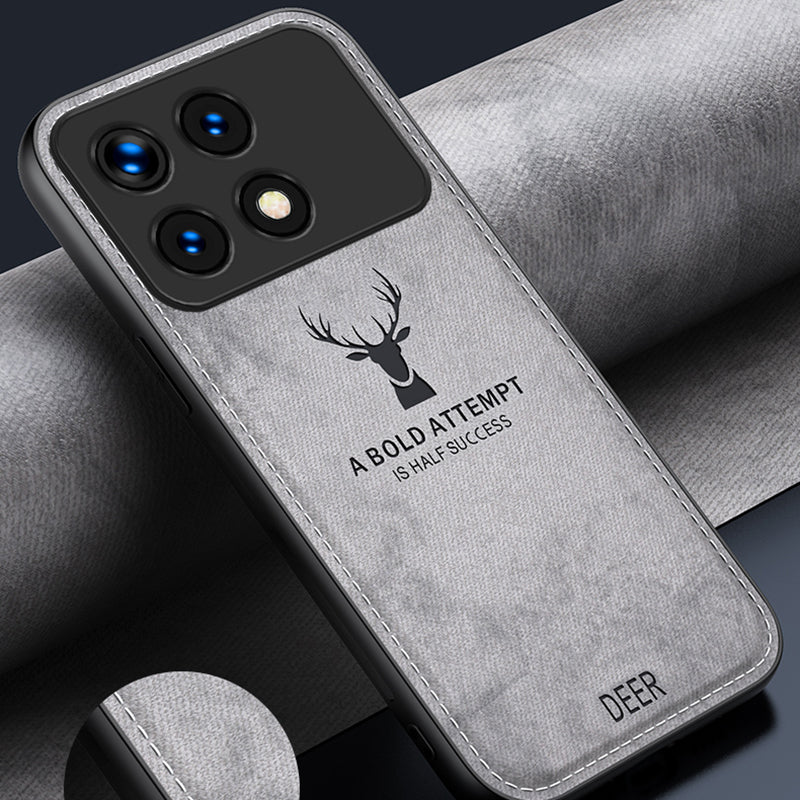 For Xiaomi Redmi K70E 5G / Poco X6 Pro 5G Protective Cover Deer Pattern Drop Proof Protection Phone Case - Black
