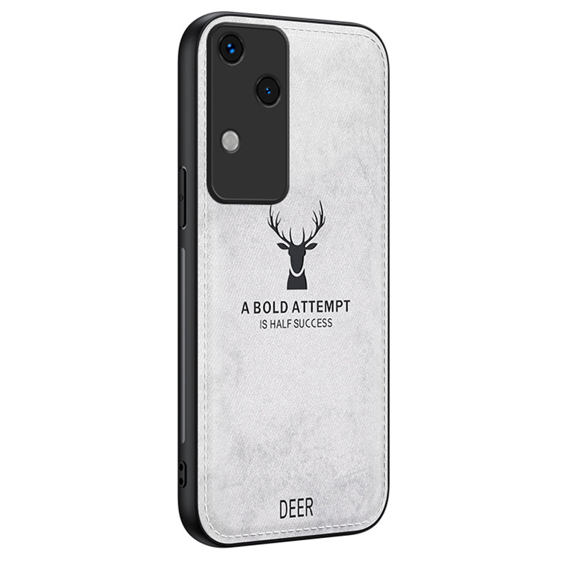 For vivo S18 5G Phone Case Soft Touch Deer Pattern Anti-Fingerprint Phone Cover - Black
