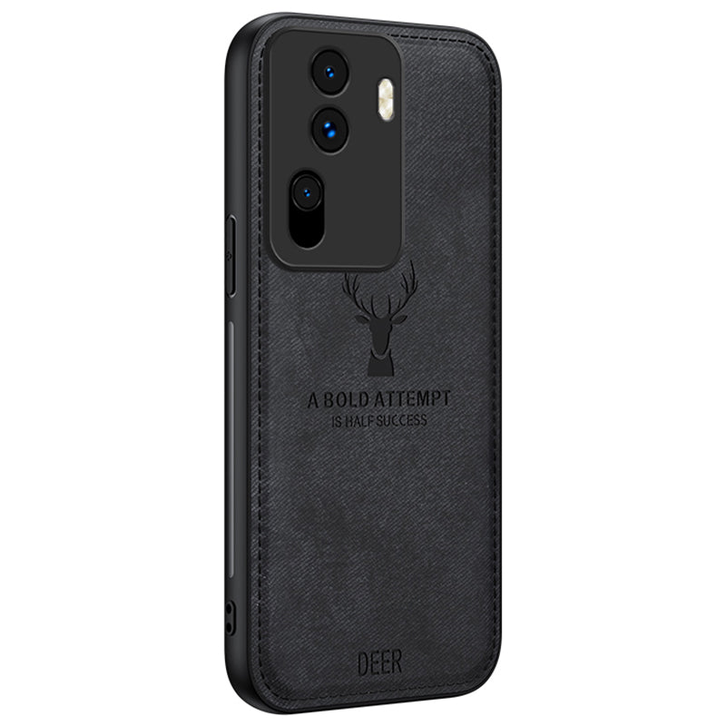 For Oppo Reno11 Pro 5G (Global) / Reno11 (China) 5G Phone Case Deer Pattern Cover Feels Good in The Hand - Black