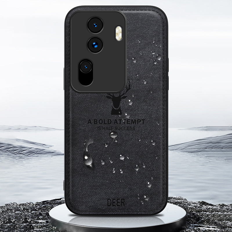 For Oppo Reno11 Pro 5G (Global) / Reno11 (China) 5G Phone Case Deer Pattern Cover Feels Good in The Hand - Black