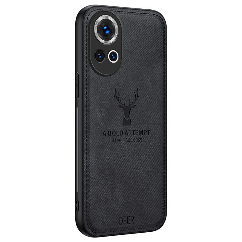 For Huawei nova 12 Pro 5G / nova 12 Ultra 5G Phone Case Cloth Texture PU Leather+TPU+PC Cover - Black