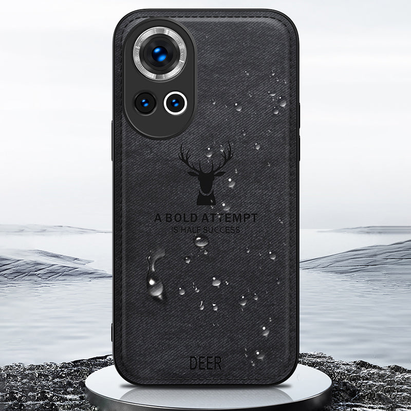 For Huawei nova 12 Pro 5G / nova 12 Ultra 5G Phone Case Cloth Texture PU Leather+TPU+PC Cover - Black