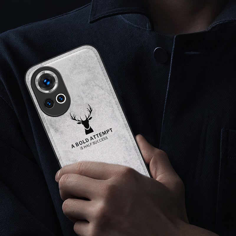 For Huawei nova 12 Pro 5G / nova 12 Ultra 5G Phone Case Cloth Texture PU Leather+TPU+PC Cover - Black