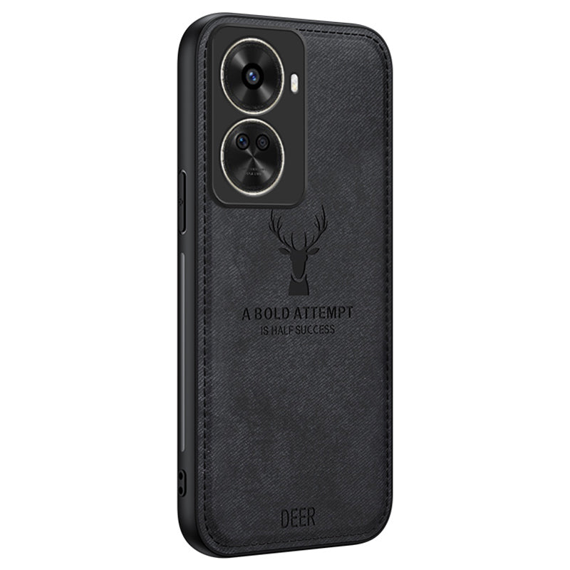 For Huawei nova 11 SE / nova 12 SE 4G Phone Case Refined Deer Pattern Soft Texture Cover - Black