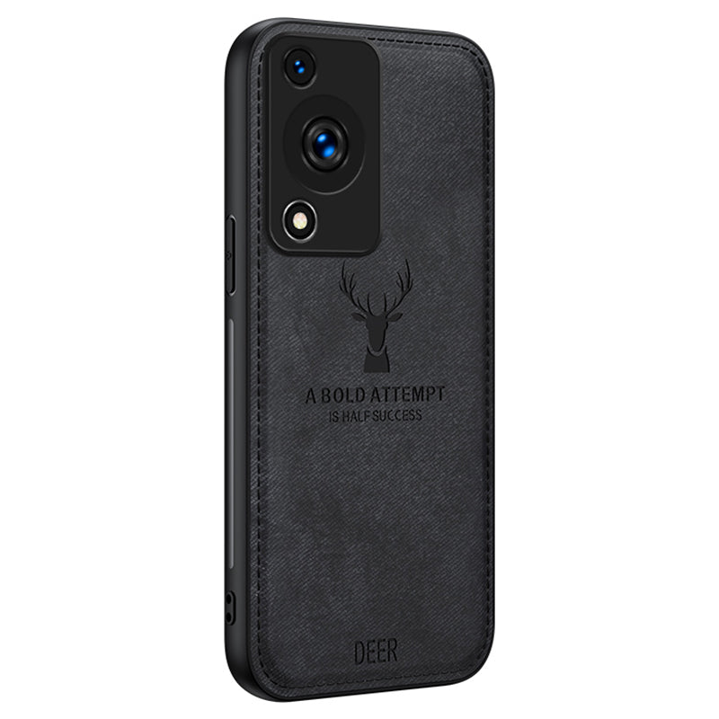 For Huawei Enjoy 70 4G / nova Y72 4G Phone Case Luxury Soft Texture Deer Pattern Cover - Black