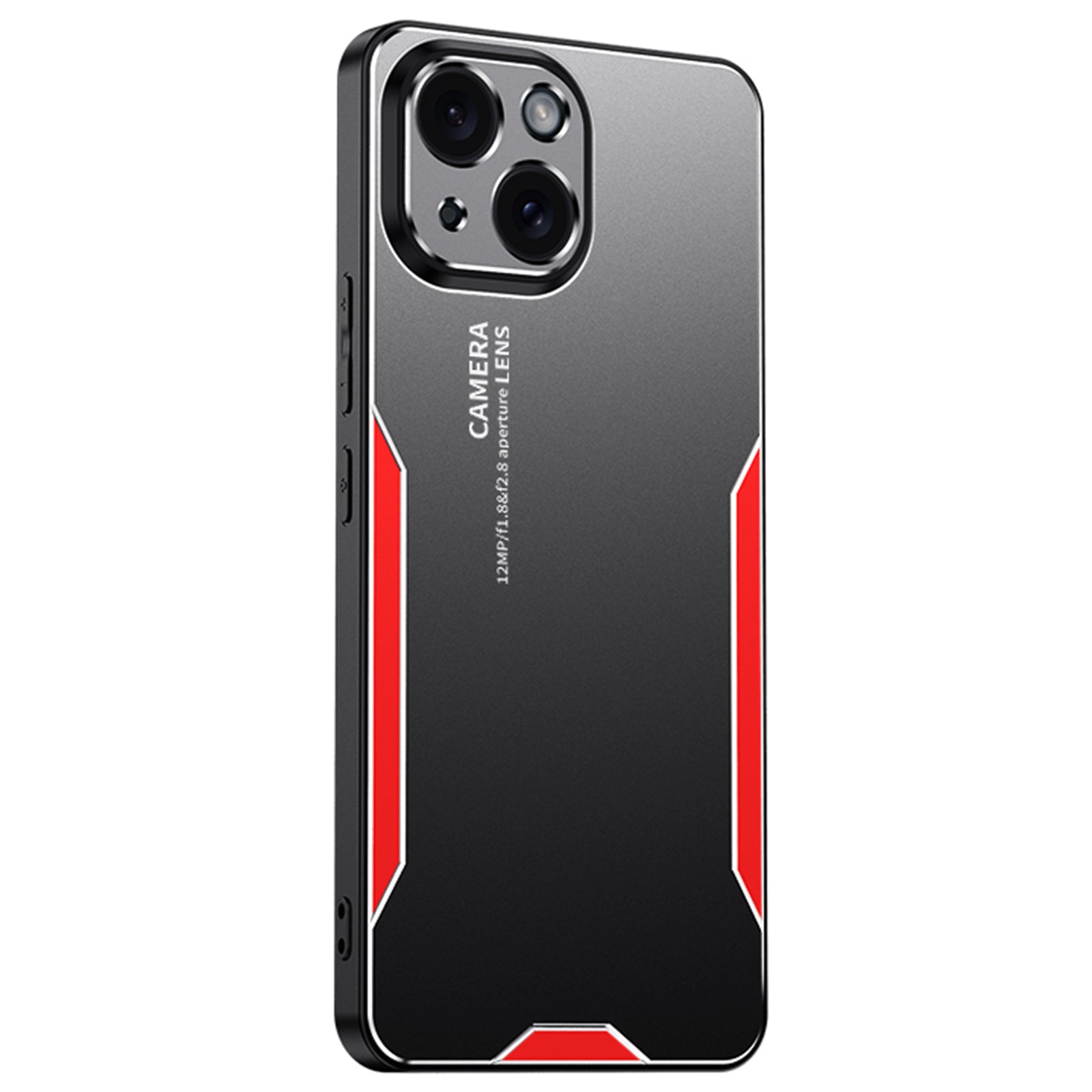 For iPhone 15 Case Matte Slim-Fit Aluminium Alloy+TPU+PC Mobile Phone Cover - Red