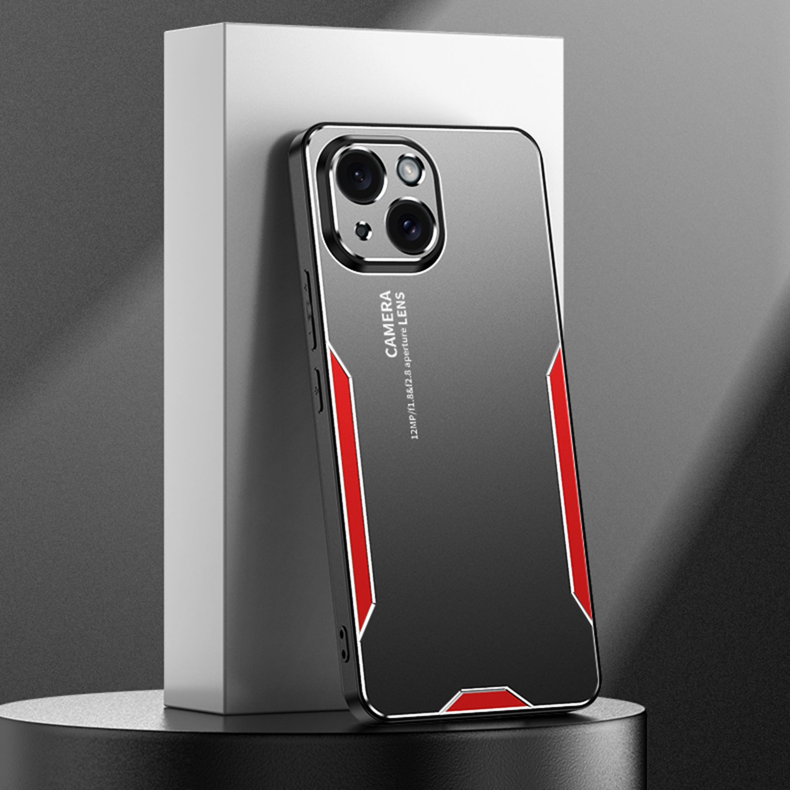 For iPhone 15 Case Matte Slim-Fit Aluminium Alloy+TPU+PC Mobile Phone Cover - Red