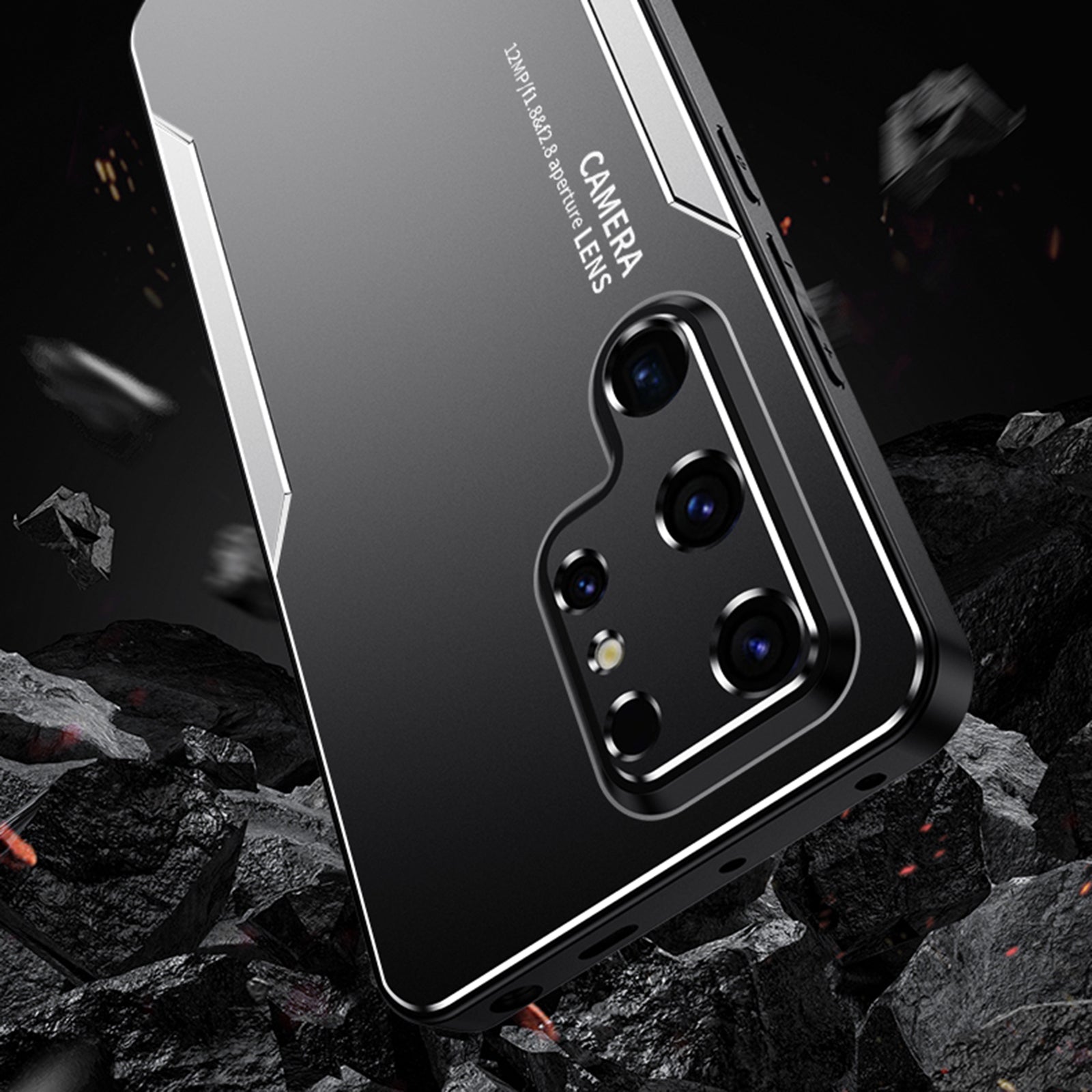 For Samsung Galaxy S24 Ultra Matte Case Scratch-proof Aluminium Alloy+TPU+PC Phone Back Shell - Silver