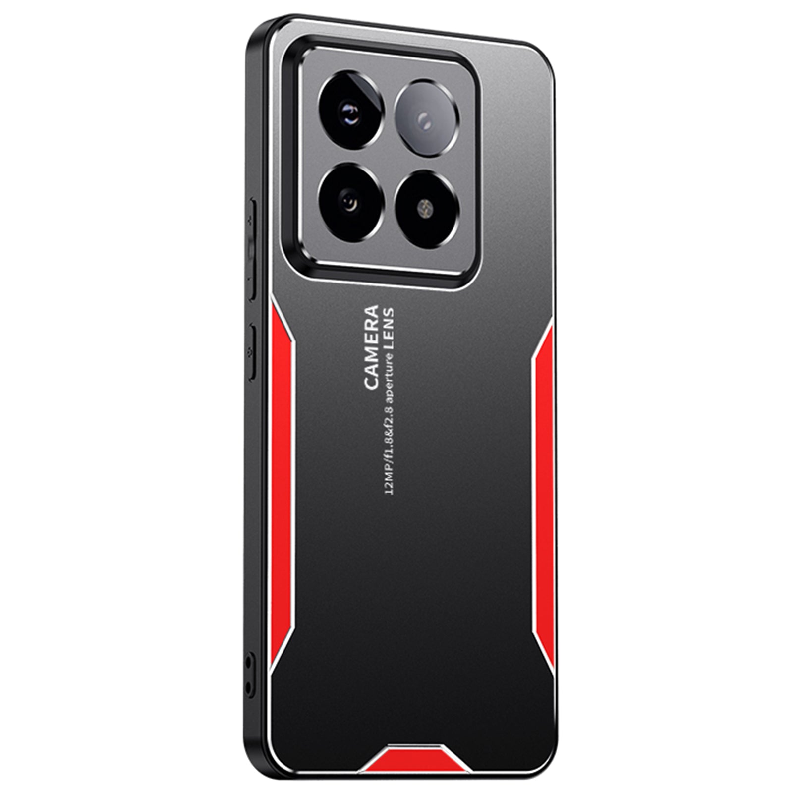 For Xiaomi 14 Pro Cell Phone Case Aluminium Alloy+TPU+PC Back Shell with Lens Cover - Red