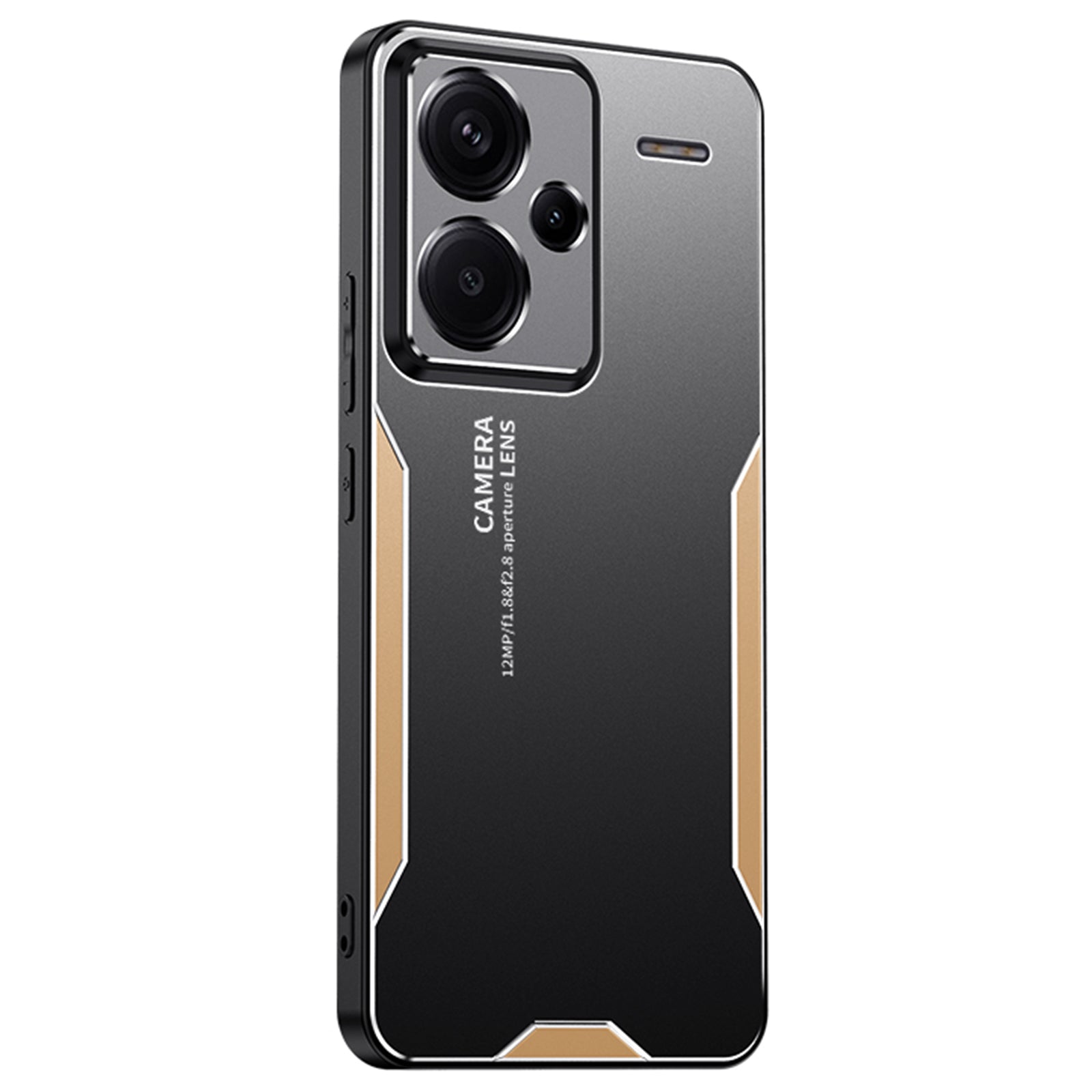 For Xiaomi Redmi Note 13 Pro+ 5G Case Aluminium Alloy+TPU+PC Airbag Protection Protective Shell with Lens Cover - Gold