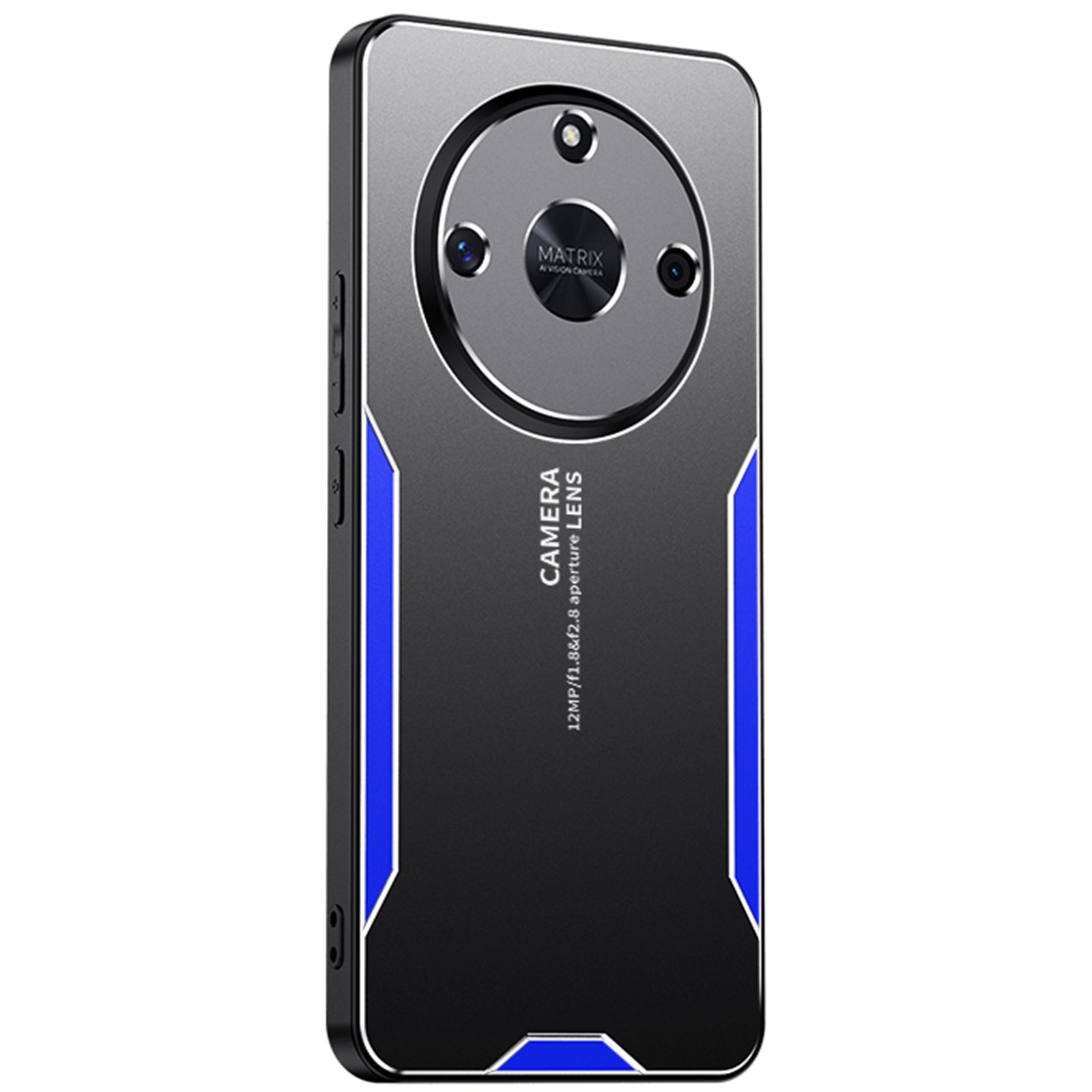 For Honor X50 5G Case Aluminium Alloy+TPU+PC Drop-proof Cover with Camera Lens Protector - Blue