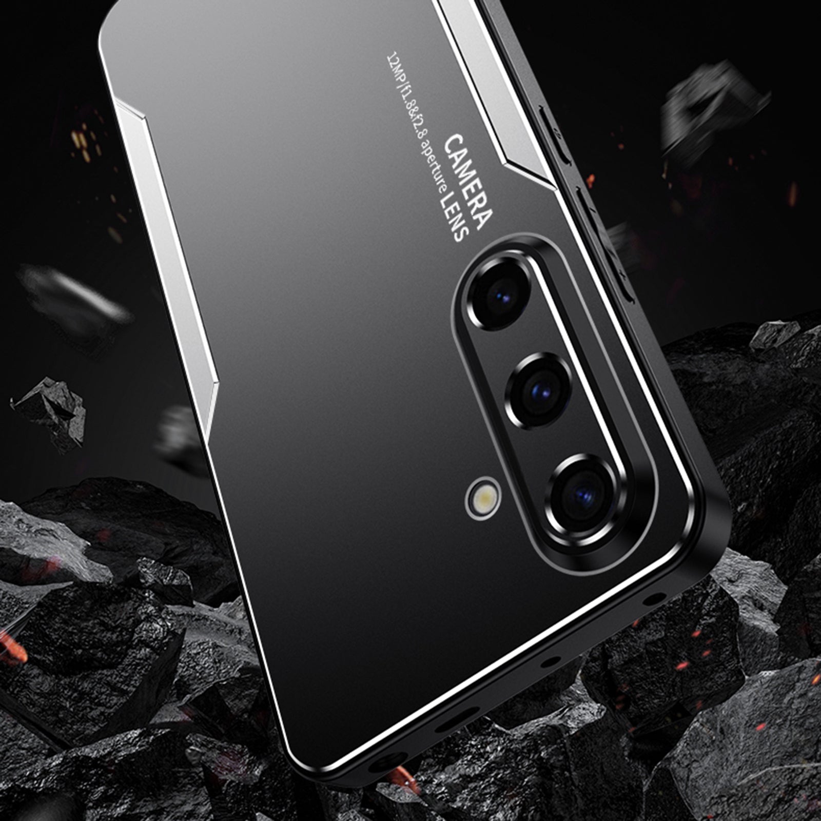 For Samsung Galaxy S24+ Phone Cover Aluminium Alloy+TPU+PC Airbag Protection Case - Silver