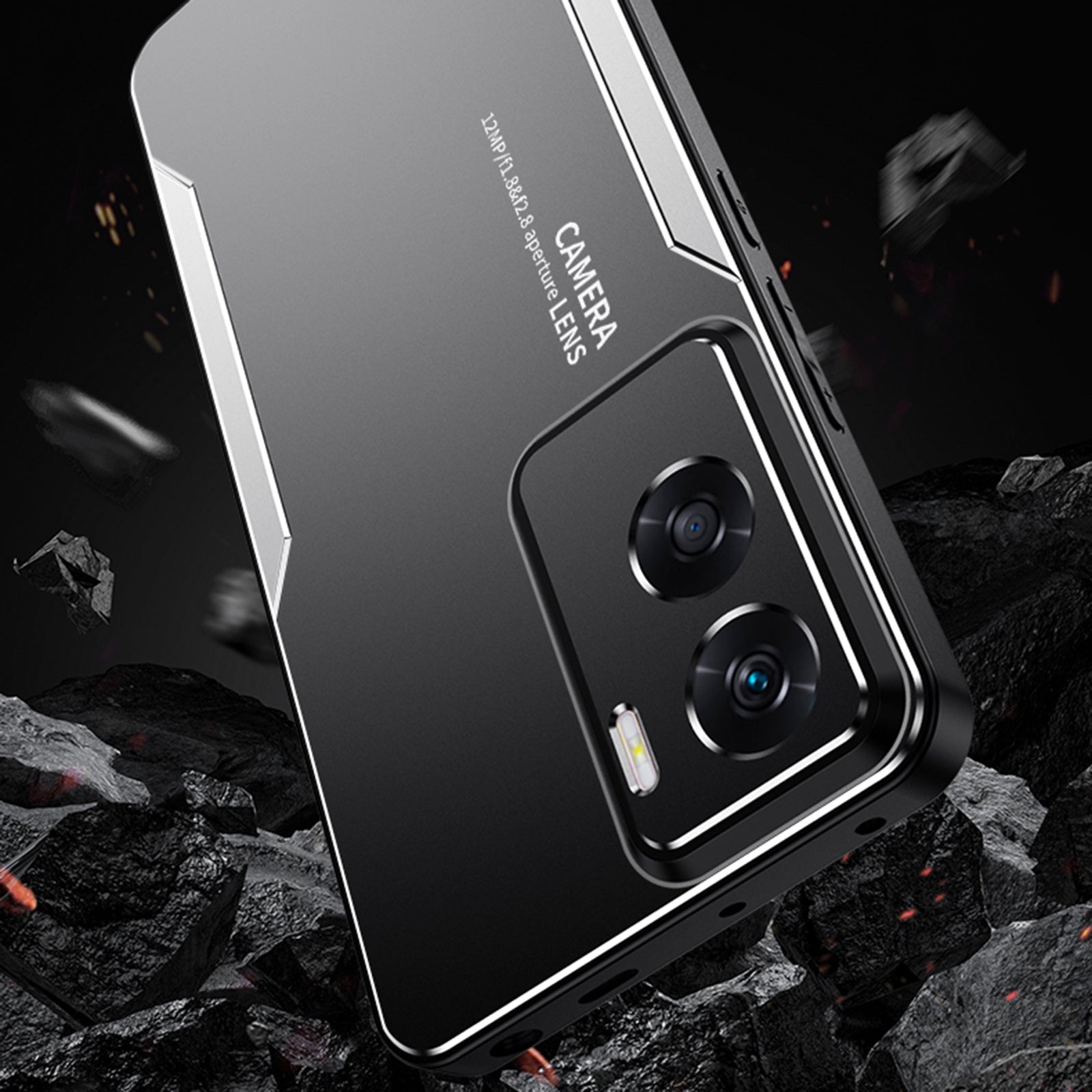 For Honor X50i 5G Case Matte Aluminium Alloy+TPU+PC Anti-fall Phone Back Protector - Blue