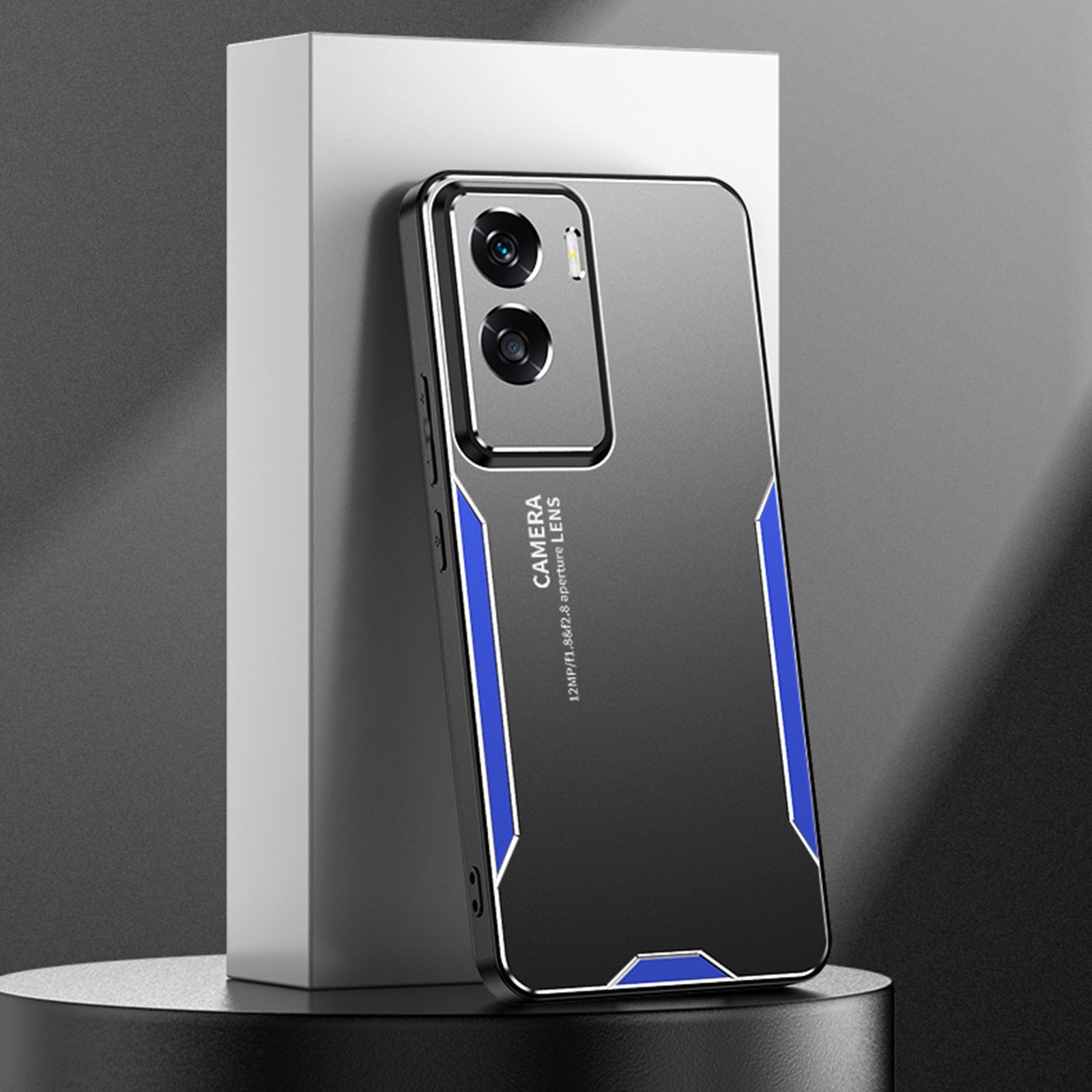 For Honor X50i 5G Case Matte Aluminium Alloy+TPU+PC Anti-fall Phone Back Protector - Blue