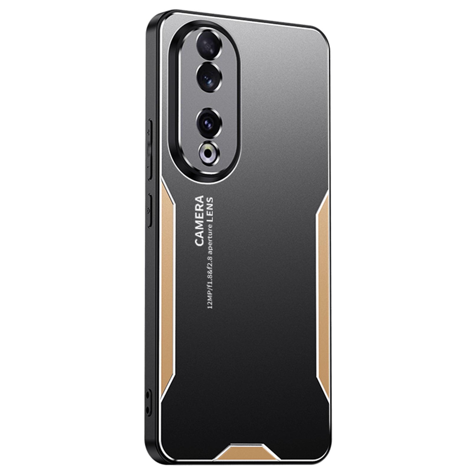 For Honor 90 Case Anti-drop Aluminium Alloy+TPU+PC Protective Shell with Honeycomb Holes - Gold