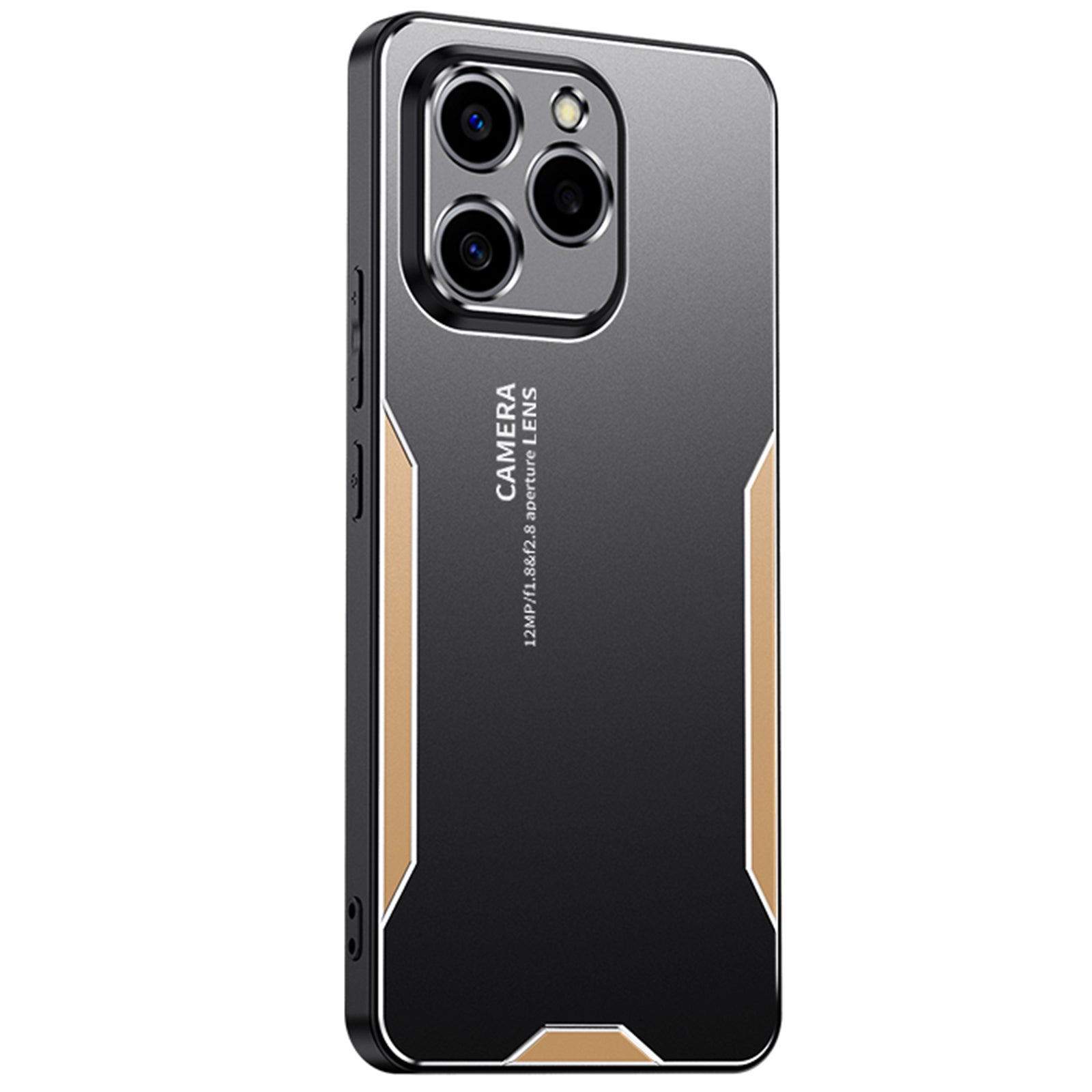 Matte Case for Honor 60 SE Shell Airbag Protection Aluminium Alloy+TPU+PC Back Cover - Gold