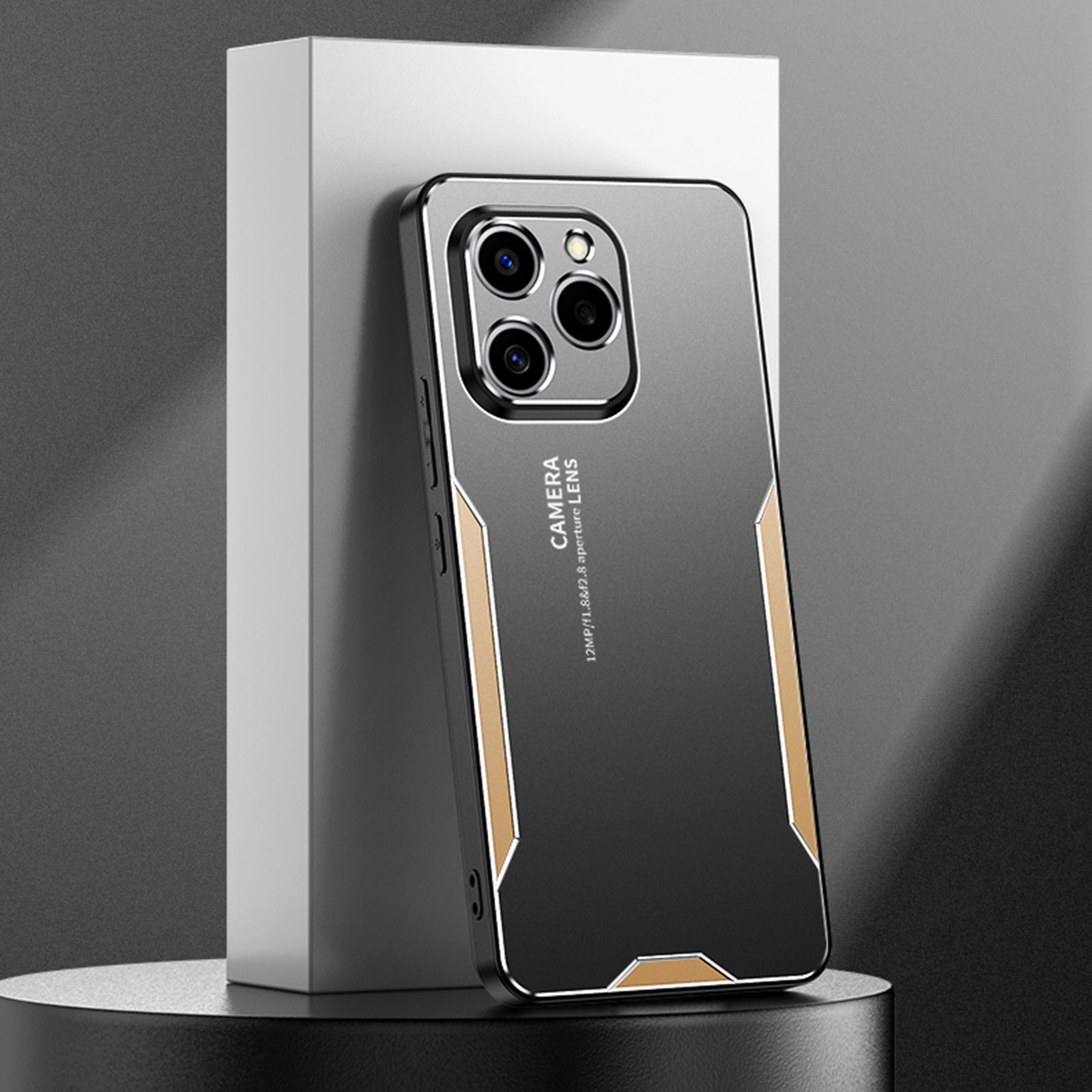 Matte Case for Honor 60 SE Shell Airbag Protection Aluminium Alloy+TPU+PC Back Cover - Gold