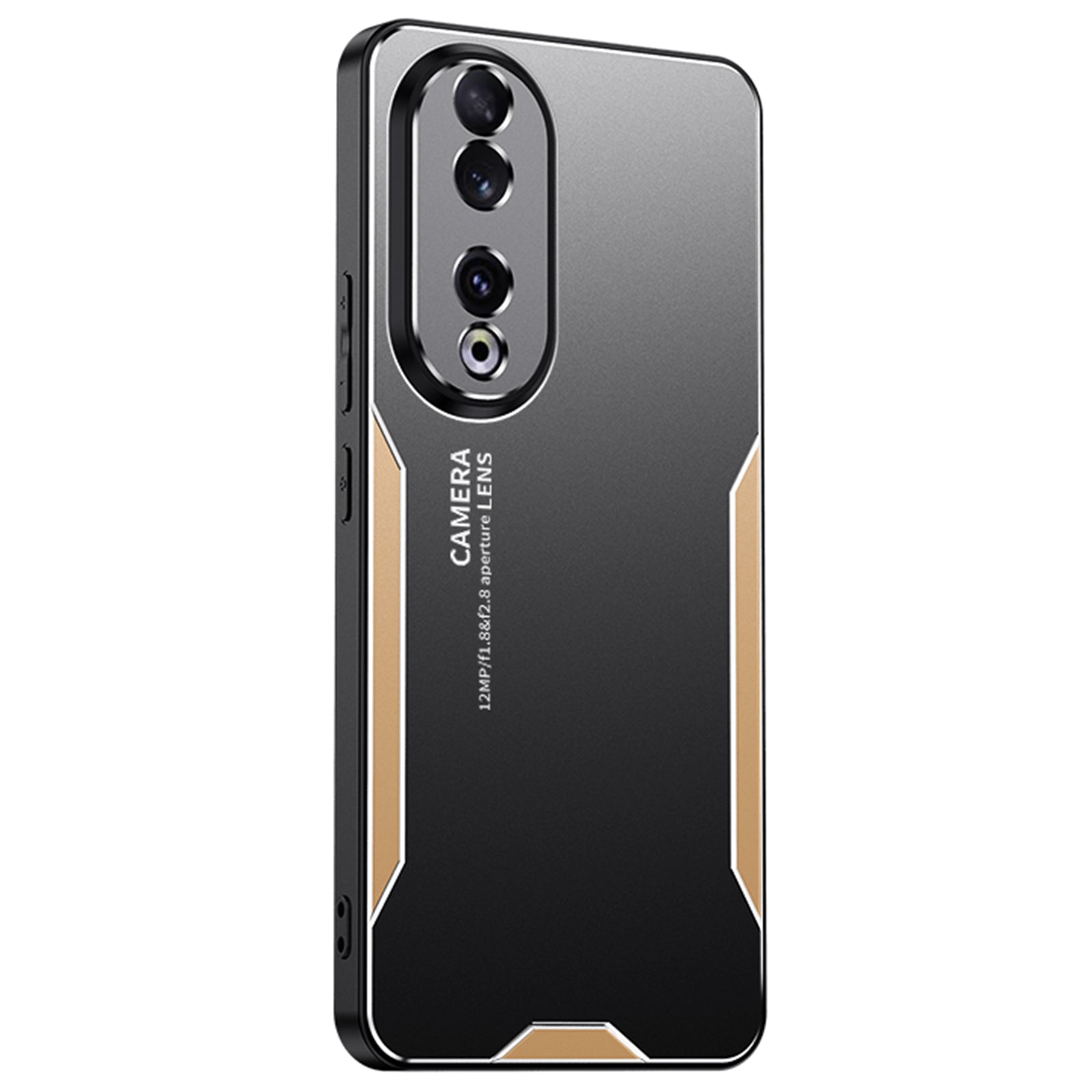 For Honor 90 Pro Back Case Aluminium Alloy+TPU+PC Shock Absorbing Mobile Phone Cover - Silver
