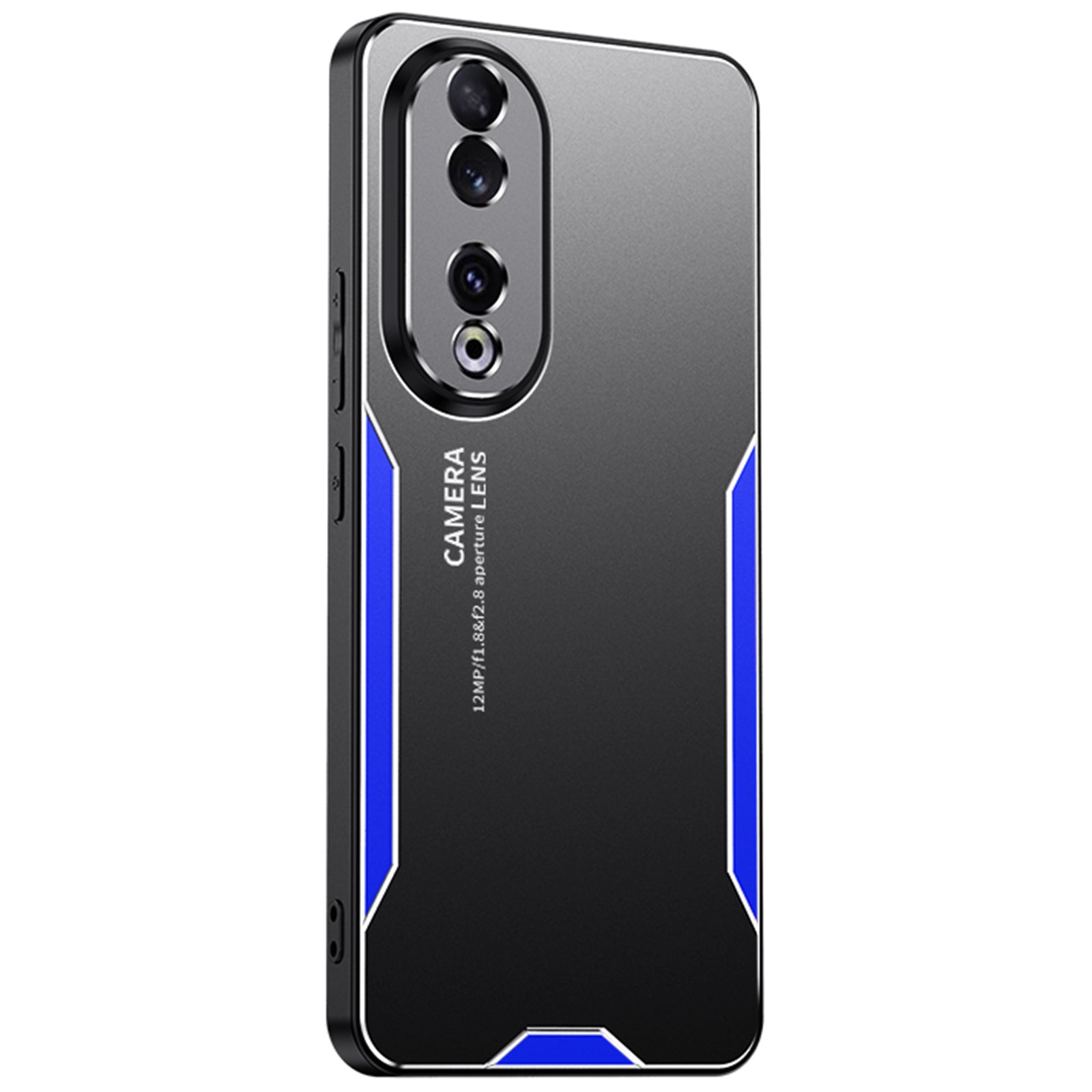 For Honor 90 Pro Back Case Aluminium Alloy+TPU+PC Shock Absorbing Mobile Phone Cover - Silver