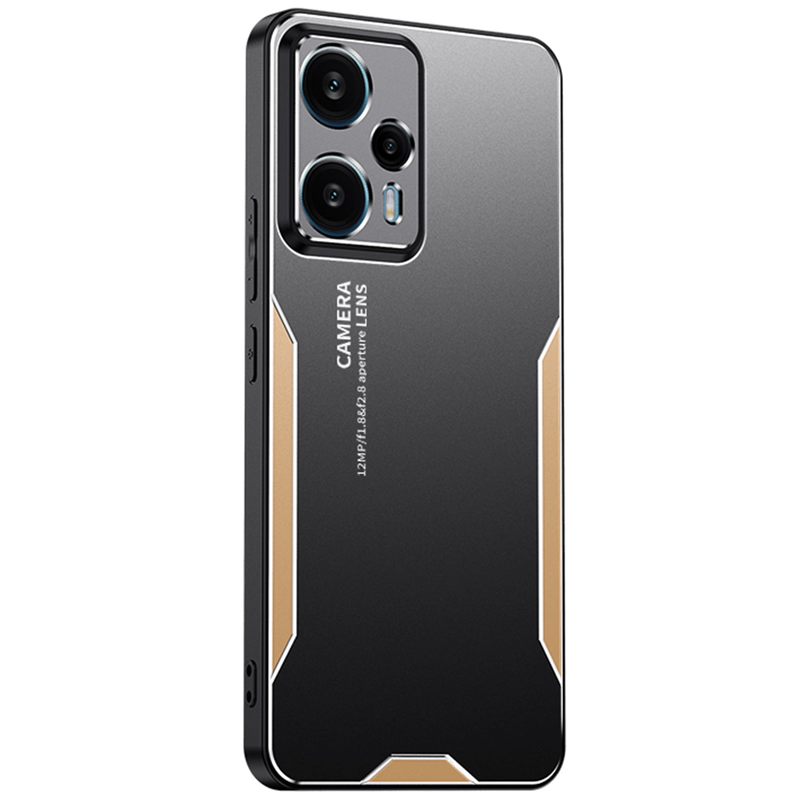 For Xiaomi Redmi Note 12T Pro 5G Phone Case Metal+TPU+PC Anti-drop Cover - Red