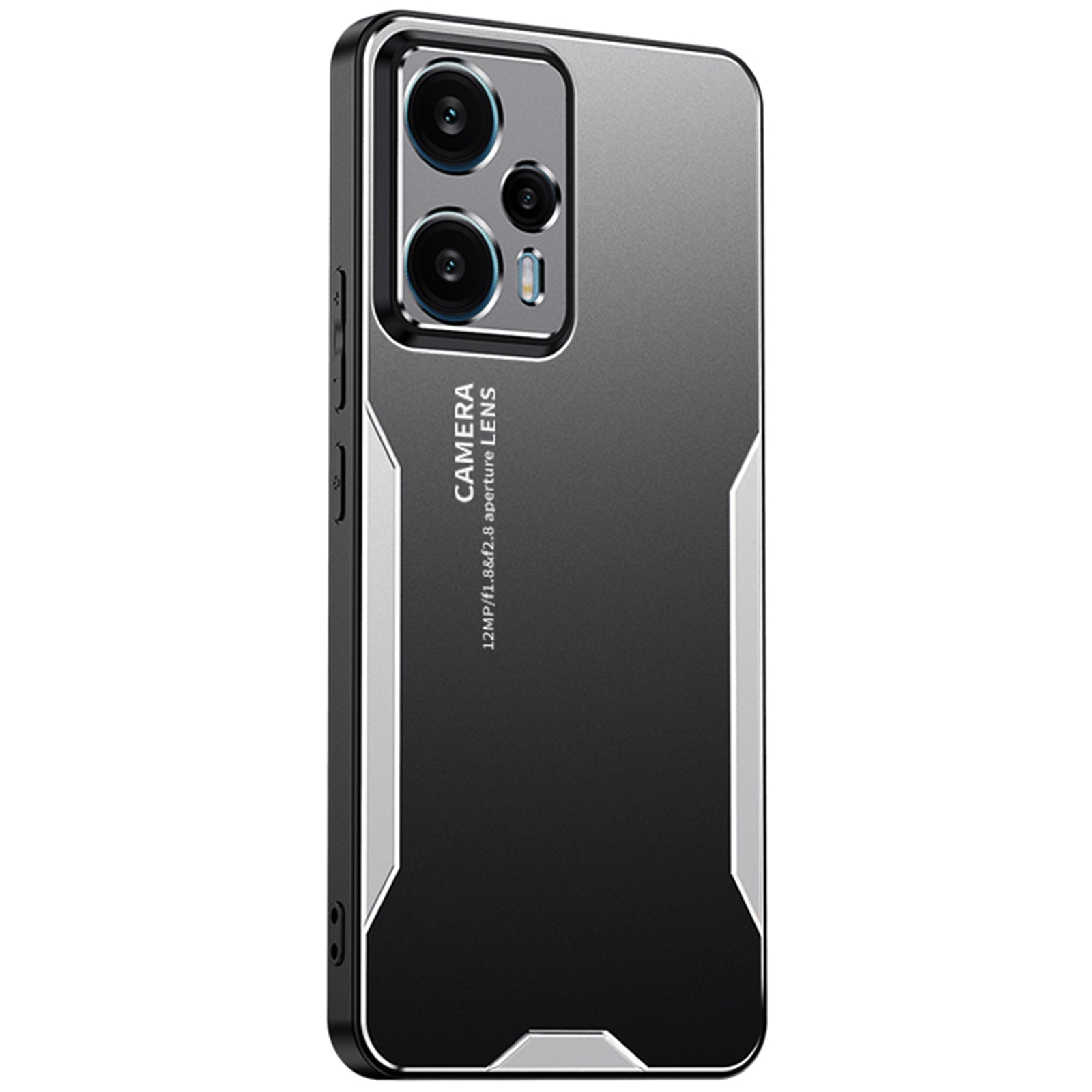 For Xiaomi Redmi Note 12T Pro 5G Phone Case Metal+TPU+PC Anti-drop Cover - Red