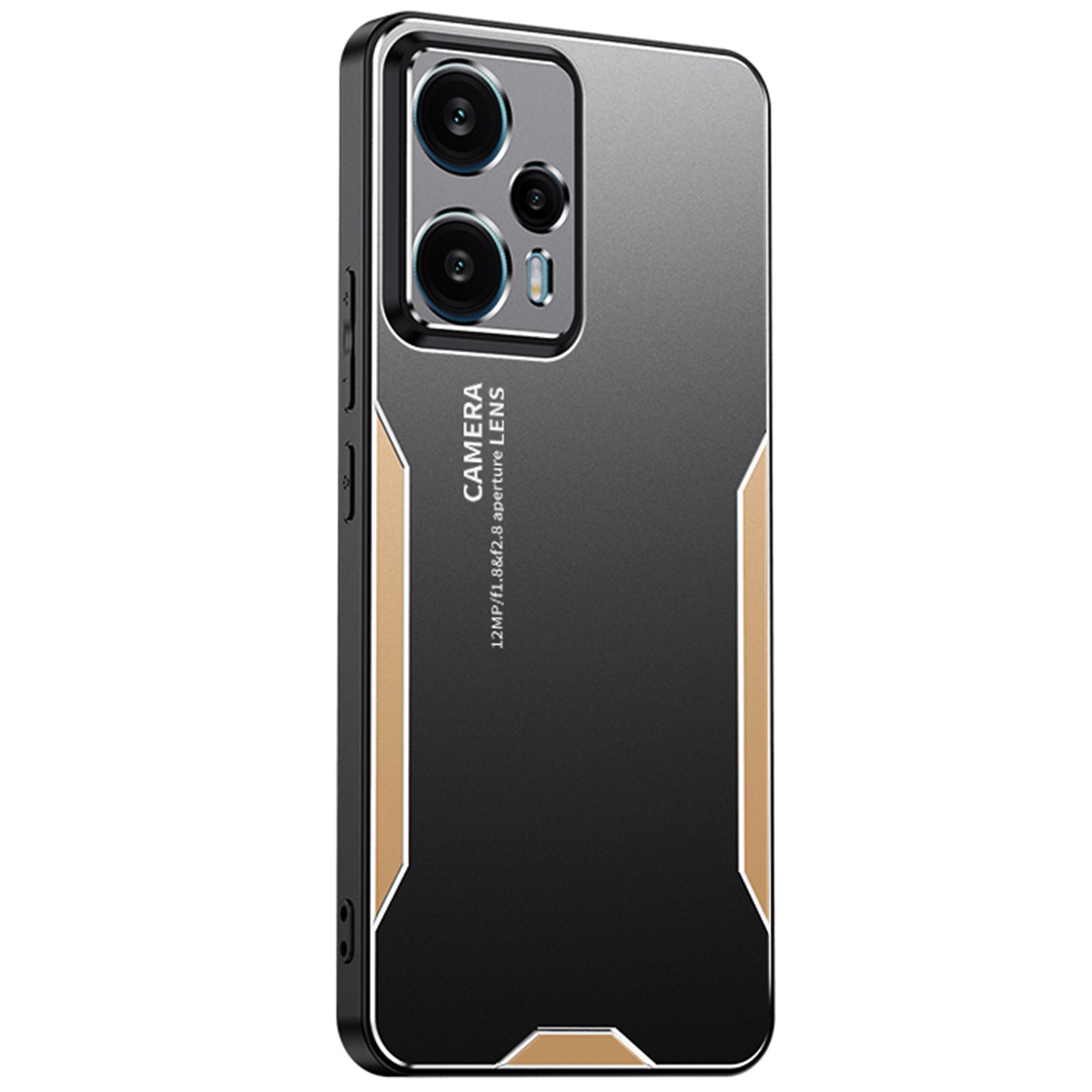 For Xiaomi Redmi Note 12 Turbo / Poco F5 5G Metal+TPU+PC Case Camera Lens Protection - Gold