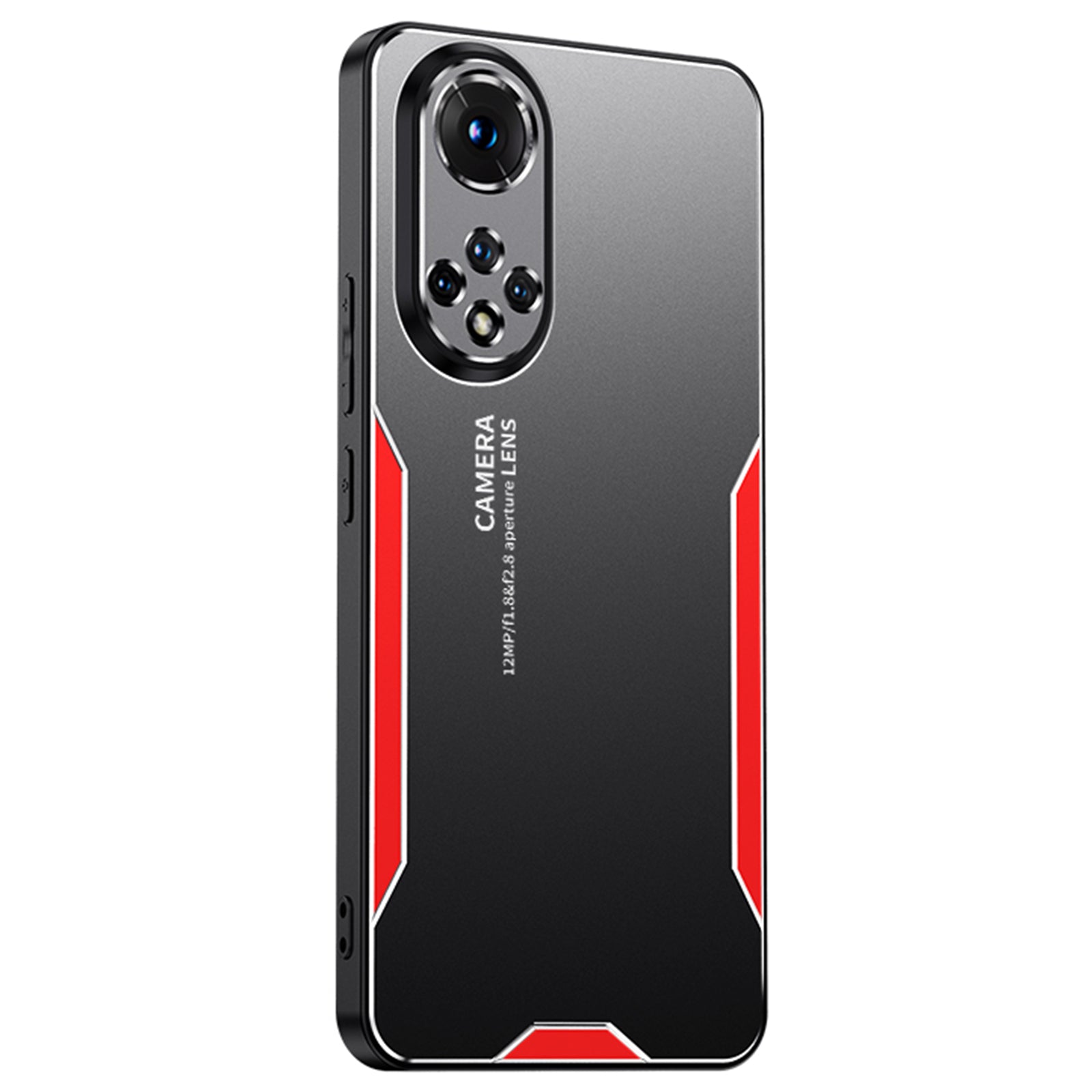 Phone Case for Honor 50 Metal+TPU+PC Cover Camera Lens Protection - Red