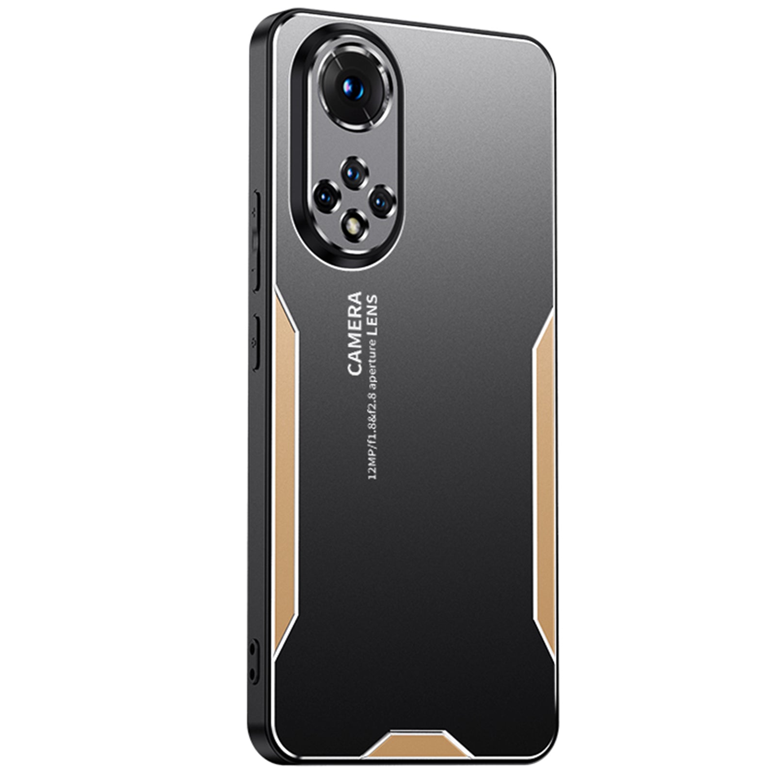 Phone Case for Honor 50 Metal+TPU+PC Cover Camera Lens Protection - Red