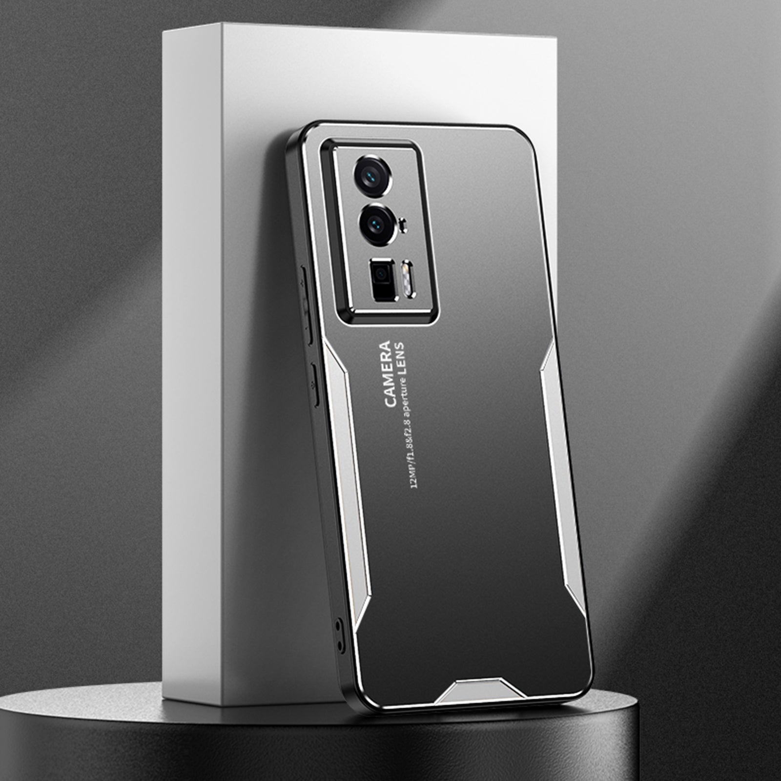 For Xiaomi Redmi K60 5G Phone Case Metal+TPU+PC Cover Camera Lens Protection - Silver