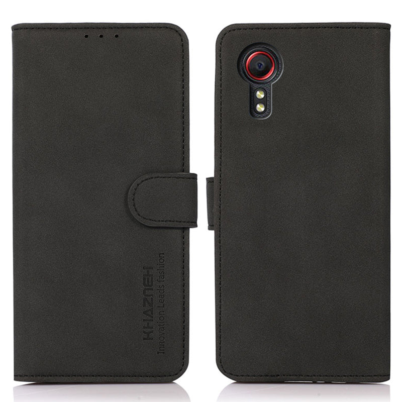 KHAZNEH For Samsung Galaxy Xcover7 Wallet Case Stand Leather Phone Cover - Black