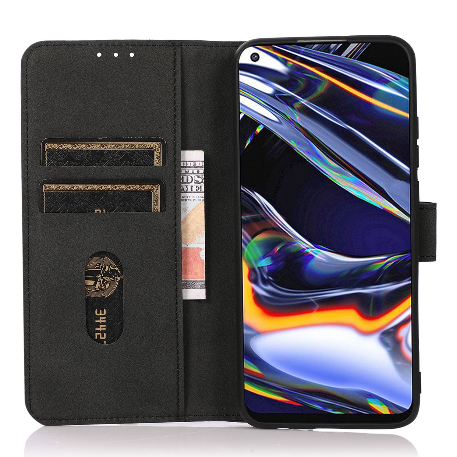 KHAZNEH For Samsung Galaxy Xcover7 Wallet Case Stand Leather Phone Cover - Black