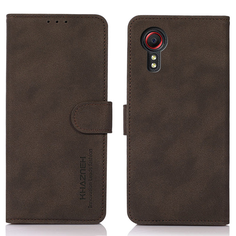 KHAZNEH For Samsung Galaxy Xcover7 Wallet Case Stand Leather Phone Cover - Black
