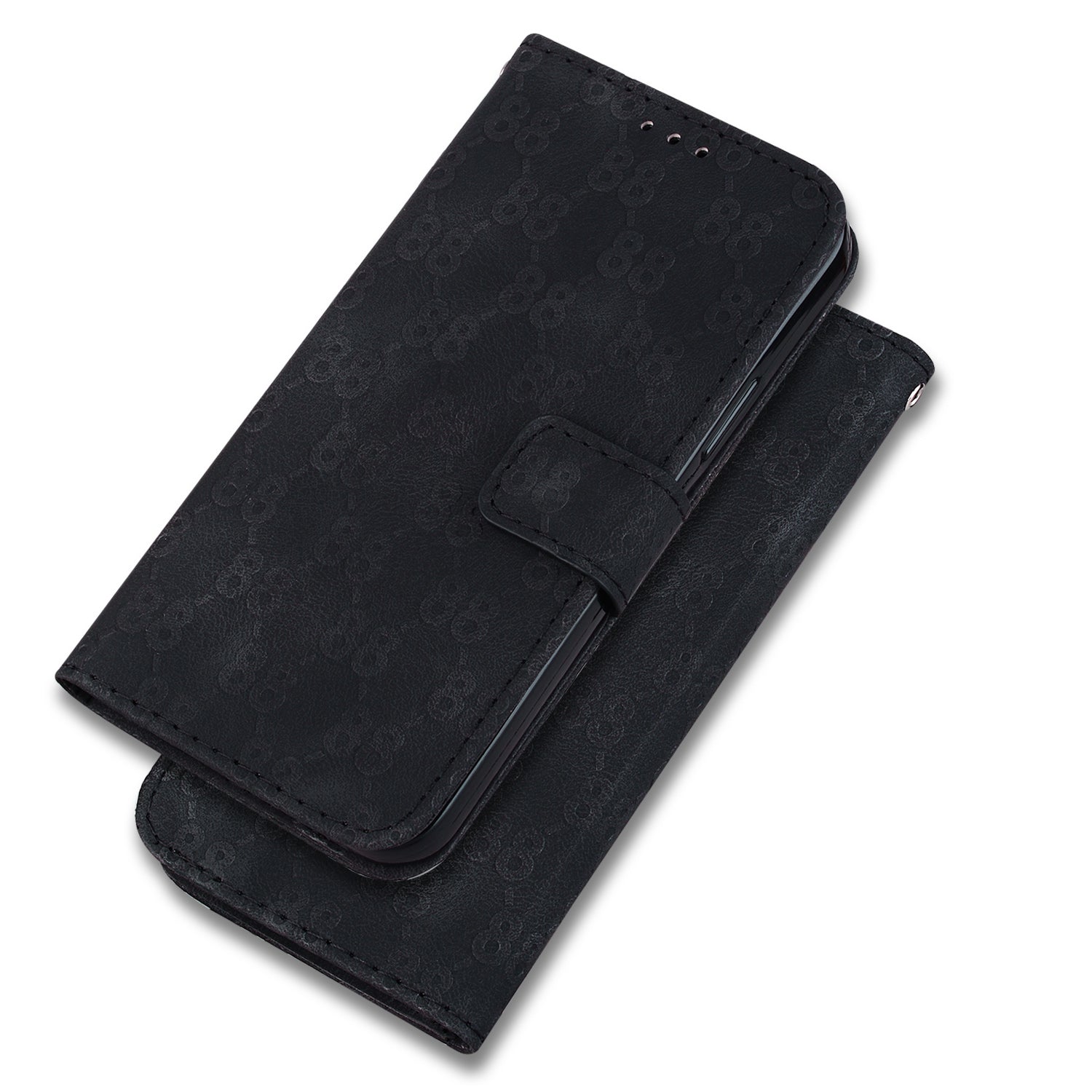 For Realme 11 4G (159.9x73.3x7.95mm) Leather Case Wallet Stand Cover Double 8-Shape - Black