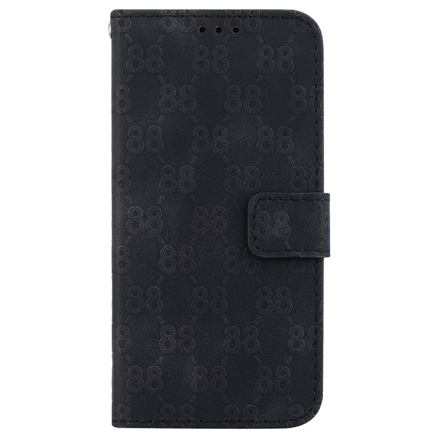 For Realme 11 4G (159.9x73.3x7.95mm) Leather Case Wallet Stand Cover Double 8-Shape - Black