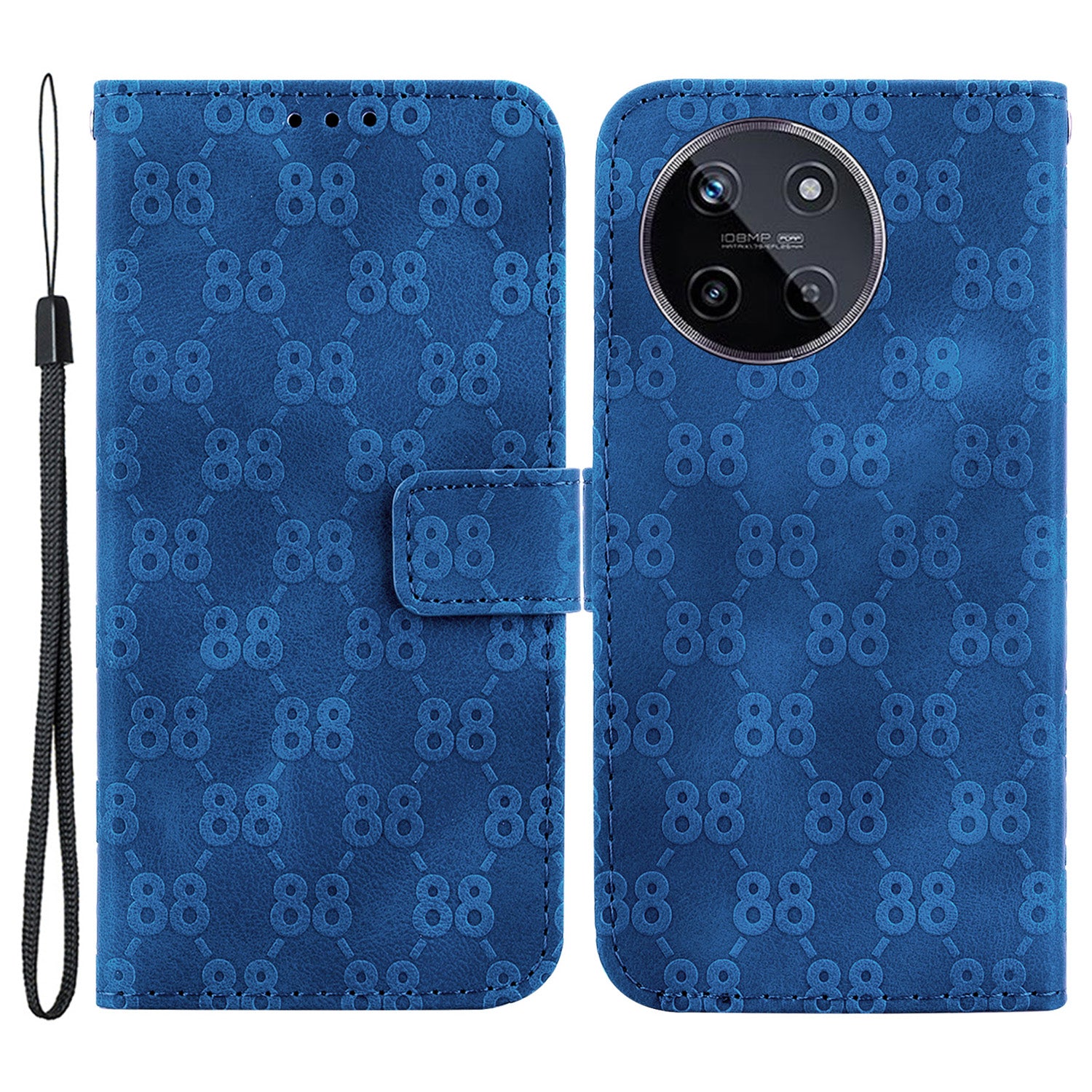 For Realme 11 4G (159.9x73.3x7.95mm) Leather Case Wallet Stand Cover Double 8-Shape - Black