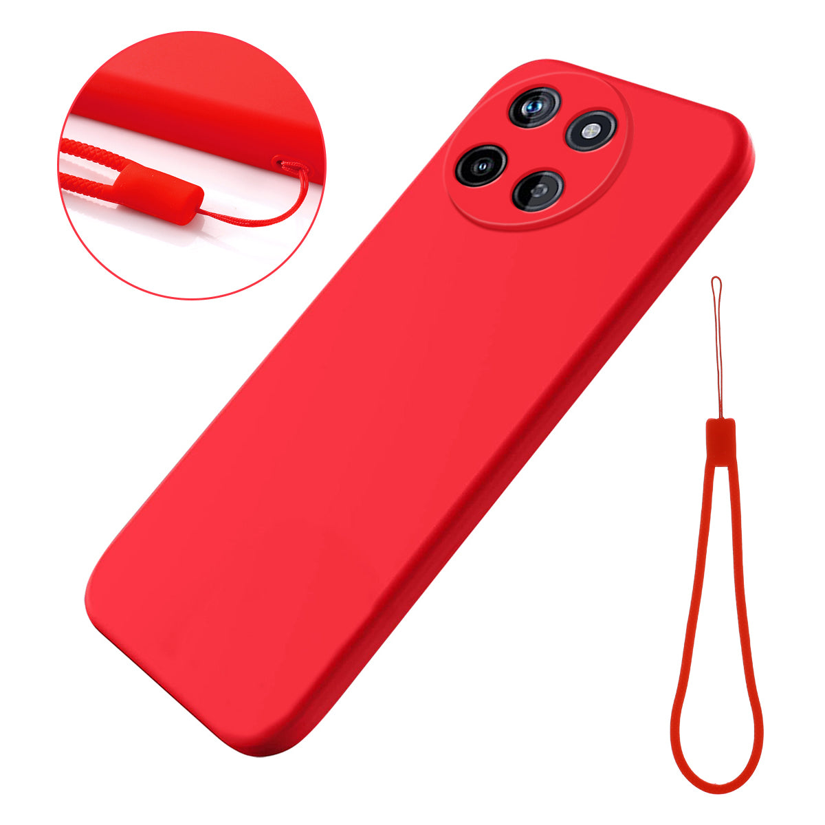 For Realme 11 4G (159.9x73.3x7.95mm) Liquid Silicone Case Phone Cover with Soft Lining - Black
