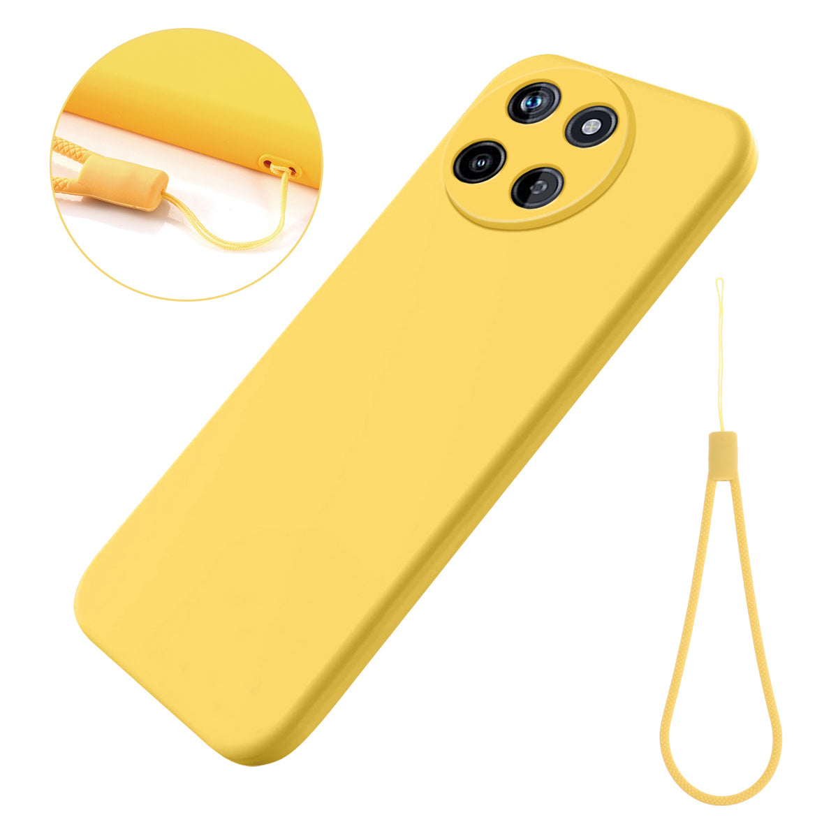 For Realme 11 4G (159.9x73.3x7.95mm) Liquid Silicone Case Phone Cover with Soft Lining - Black