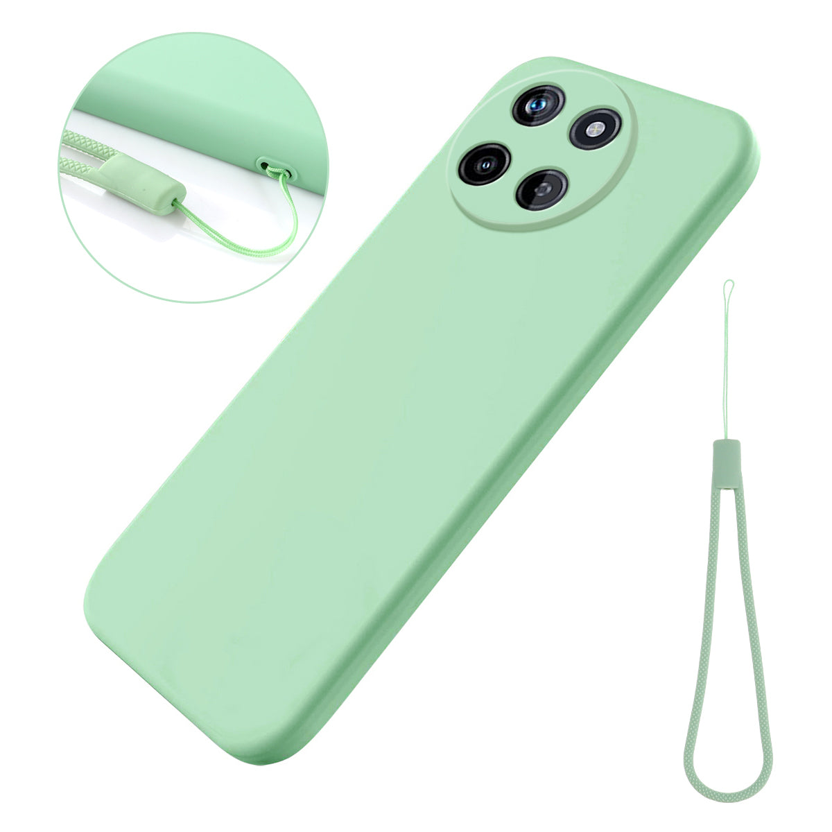 For Realme 11 4G (159.9x73.3x7.95mm) Liquid Silicone Case Phone Cover with Soft Lining - Black